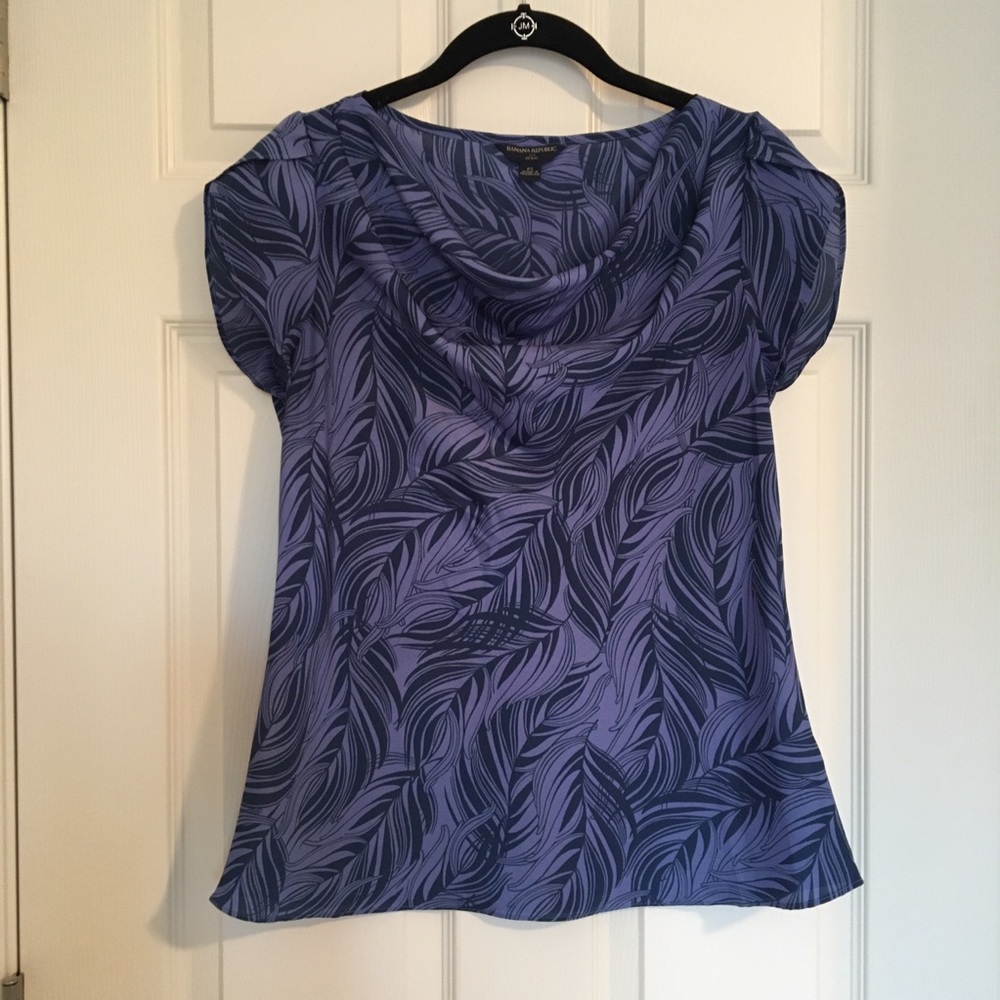 Banana Republic blue/dark lavender top cap sleeve size Petite Small